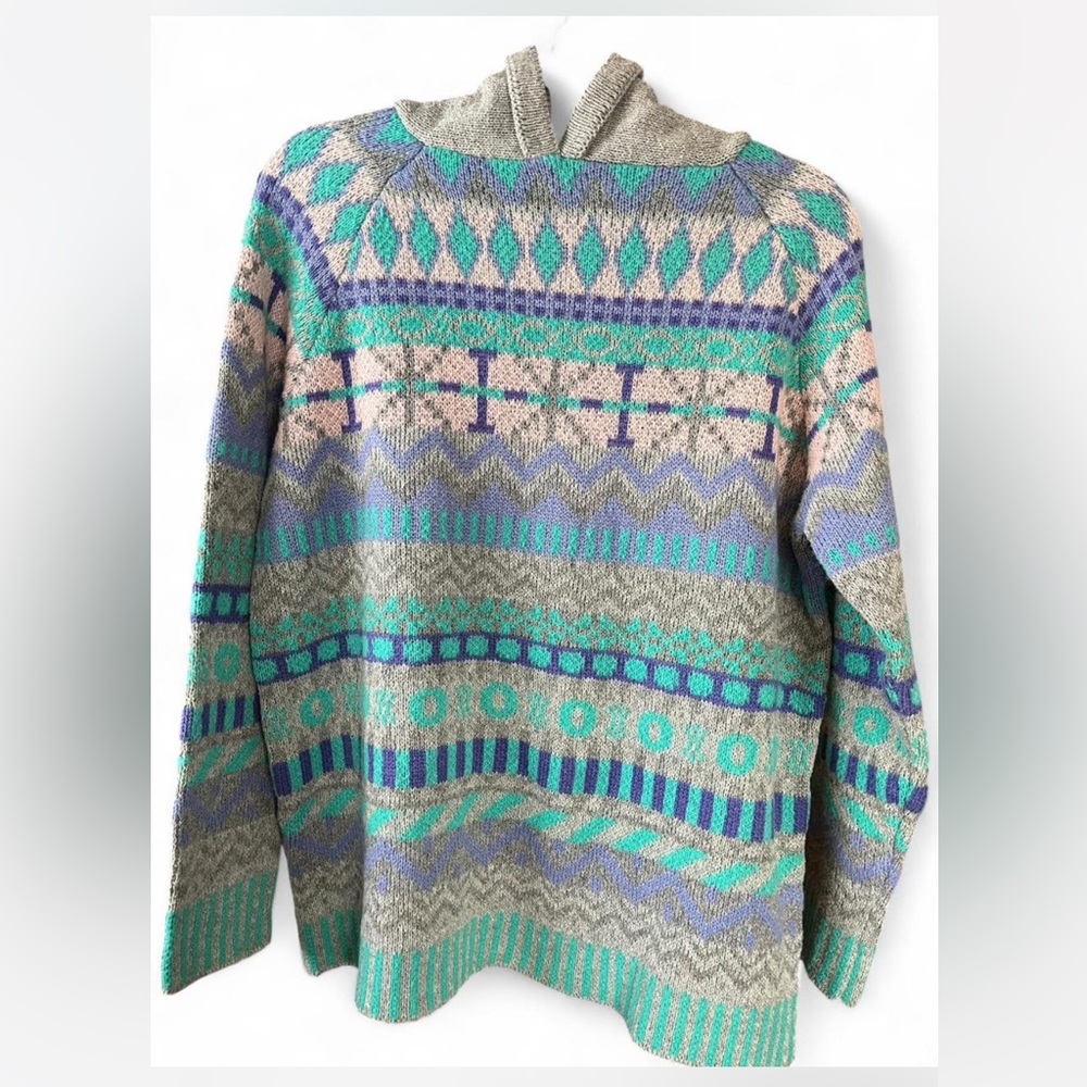 Women’s Plus Size Vintage Patterned Hooded Sweater Size XXL